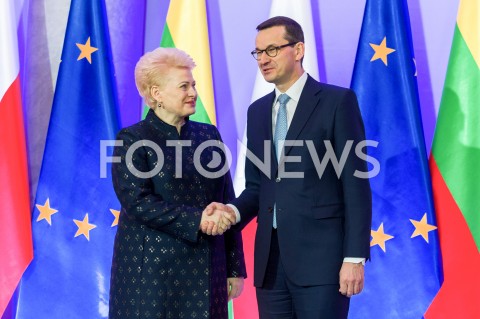  22.02.2019 WARSZAWA <br />
WIZYTA PREZYDENT REPUBLIKI LITEWSKIEJ <br />
N/Z PREMIER MATEUSZ MORAWIECKI PREZYDENT REPUBLIKI LITWY DALIA GRYBAUSKAITE<br />
 