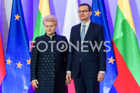  22.02.2019 WARSZAWA <br />
WIZYTA PREZYDENT REPUBLIKI LITEWSKIEJ <br />
N/Z PREMIER MATEUSZ MORAWIECKI PREZYDENT REPUBLIKI LITWY DALIA GRYBAUSKAITE<br />
 