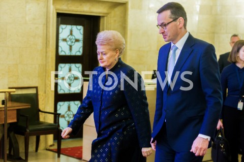  22.02.2019 WARSZAWA <br />
WIZYTA PREZYDENT REPUBLIKI LITEWSKIEJ <br />
N/Z PREMIER MATEUSZ MORAWIECKI PREZYDENT REPUBLIKI LITWY DALIA GRYBAUSKAITE<br />
 