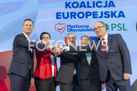  24.02.2019 WARSZAWA<br />PODPISANIE DEKLARACJI ZALOZYCIELSKIEJ KOALICJI EUROPEJSKIEJ<br />N/Z WLODZIMIERZ CZARZASTY MALGORZATA TRACZ GRZEGORZ SCHETYNA KATARZYNA LUBNAUER WLADYSLAW KOSINIAK KAMYSZ<br /> 