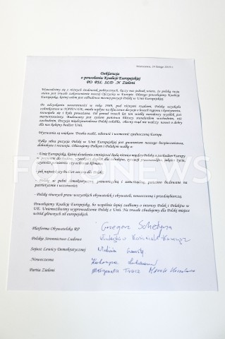  24.02.2019 WARSZAWA<br />
PODPISANIE DEKLARACJI ZALOZYCIELSKIEJ KOALICJI EUROPEJSKIEJ<br />
N/Z TRESC DEKLARACJI<br />
 