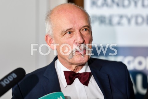  24.02.2019 GDANSK<br />
KONWENCJA WYBORCZA GRZEGORZA BRAUNA<br />
N/Z JANUSZ KORWIN MIKKE PORTRET<br />
 