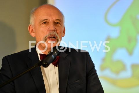  24.02.2019 GDANSK<br />
KONWENCJA WYBORCZA GRZEGORZA BRAUNA<br />
N/Z JANUSZ KORWIN MIKKE PORTRET<br />
 