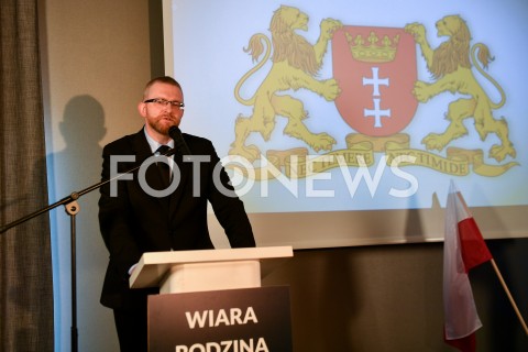  24.02.2019 GDANSK<br />
KONWENCJA WYBORCZA GRZEGORZA BRAUNA<br />
N/Z GRZEGORZ BRAUN<br />
 