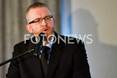  24.02.2019 GDANSK<br />
KONWENCJA WYBORCZA GRZEGORZA BRAUNA<br />
N/Z GRZEGORZ BRAUN PORTRET<br />
 