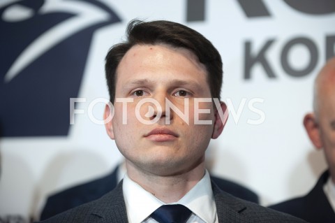  27.02.2019 WARSZAWA<br />PREZENTACJA LOGO I NAZWY KOALICJI PROPOLSKIEJ KONFEDERACJA<br />N/Z SLAWOMIR MENTZEN<br /> 