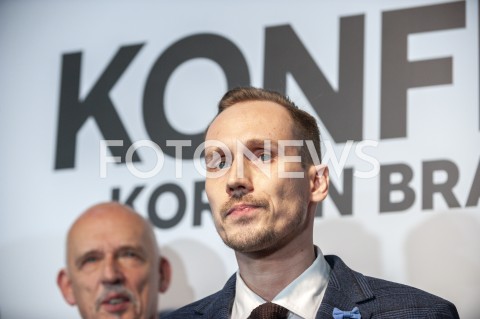  27.02.2019 WARSZAWA<br />PREZENTACJA LOGO I NAZWY KOALICJI PROPOLSKIEJ KONFEDERACJA<br />N/Z KONRAD BERKOWICZ<br /> 