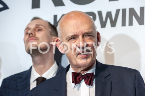  27.02.2019 WARSZAWA<br />
PREZENTACJA LOGO I NAZWY KOALICJI PROPOLSKIEJ KONFEDERACJA<br />
N/Z JANUSZ KORWIN MIKKE<br />
 