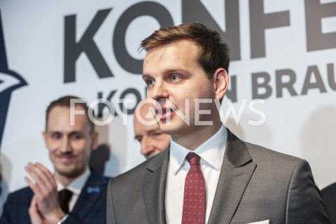  27.02.2019 WARSZAWA<br />
PREZENTACJA LOGO I NAZWY KOALICJI PROPOLSKIEJ KONFEDERACJA<br />
N/Z JAKUB KULESZA<br />
 