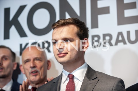  27.02.2019 WARSZAWA<br />
PREZENTACJA LOGO I NAZWY KOALICJI PROPOLSKIEJ KONFEDERACJA<br />
N/Z JAKUB KULESZA<br />
 