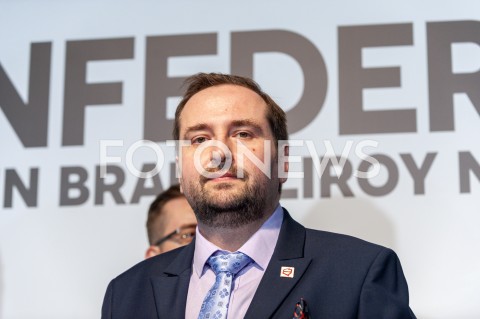  27.02.2019 WARSZAWA<br />
PREZENTACJA LOGO I NAZWY KOALICJI PROPOLSKIEJ KONFEDERACJA<br />
N/Z MACIEJ MACIEJOWSKI<br />
 