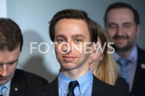  27.02.2019 WARSZAWA<br />
PREZENTACJA LOGO I NAZWY KOALICJI PROPOLSKIEJ KONFEDERACJA<br />
N/Z KRZYSZTOF BOSAK<br />
 