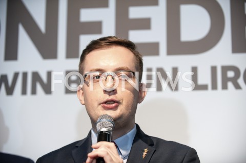 27.02.2019 WARSZAWA<br />
PREZENTACJA LOGO I NAZWY KOALICJI PROPOLSKIEJ KONFEDERACJA<br />
N/Z ROBERT WINNICKI<br />
 