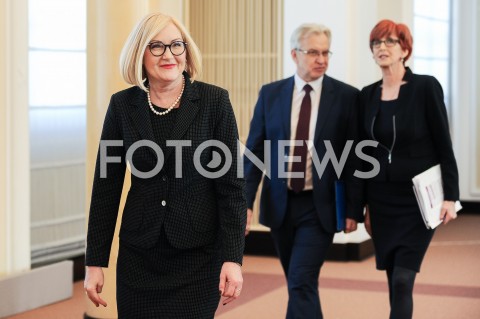  28.02.2019 WARSZAWA<br />BRIEFING PRASOWY MINISTER RODZINY PRACY I POLITYKI SPOLECZNEJ<br />N/Z KRZYSZTOF MICHALKIEWICZ RZECZNIK RZADU JOANNA KOPCINSKA ELZBIETA RAFALSKA<br /> 