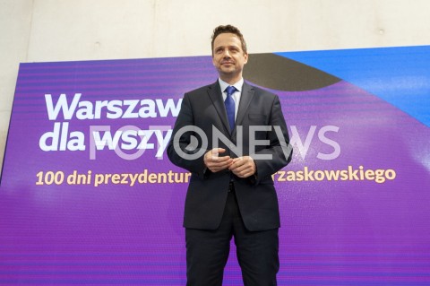 01.03.2019 WARSZAWA<br />
100 DNI PREZYDENTA TRZASKOWSKIEGO<br />
KONFERENCJA PRASOWA<br />
N/Z RAFAL TRZASKOWSKI<br />
 