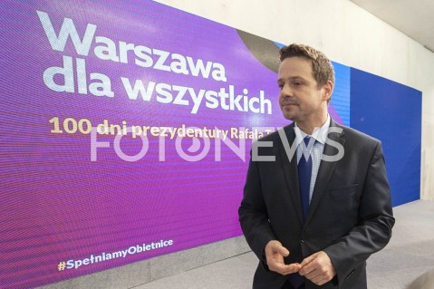  01.03.2019 WARSZAWA<br />
100 DNI PREZYDENTA TRZASKOWSKIEGO<br />
KONFERENCJA PRASOWA<br />
N/Z RAFAL TRZASKOWSKI<br />
 