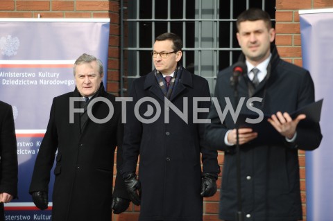  01.03.2019 OSTROLEKA<br />
UROCZYSTE ZAKONCZENIE PRZEBUDOWY SIEDZIBY MUZEUM ZOLNIERZY WYKLETYCH<br />
NARODOWY DZIEN PAMIECI<br />
N/Z PREMIER MATEUSZ MORAWIECKI PIOTR GLINSKI<br />
 