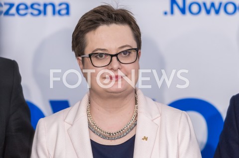  02.03.2019 WARSZAWA<br />
KONFERENCJA PRASOWA PO RADZIE KRAJOWEJ NOWOCZESNEJ<br />
N/Z KATARZYNA LUBNAUER<br />
 