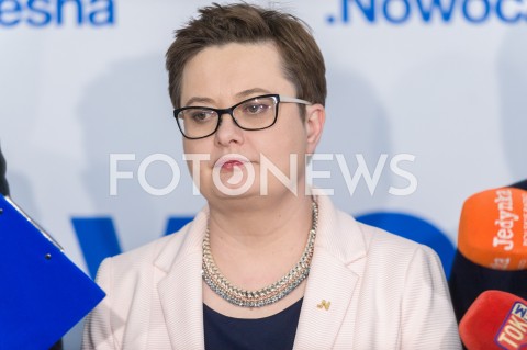  02.03.2019 WARSZAWA<br />
KONFERENCJA PRASOWA PO RADZIE KRAJOWEJ NOWOCZESNEJ<br />
N/Z KATARZYNA LUBNAUER<br />
 