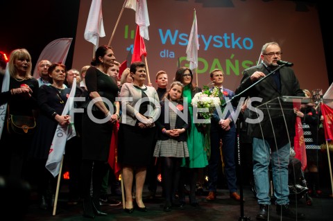  03.03.2019 GDANSK<br />
WIECZOR WYBORCZY ALEKSANDRY DULKIEWICZ W GDANSKU<br />
N/Z ALEKSANDRA DULKIEWICZ PIOTR GRZELAK PIOTR ADAMOWICZ<br />
 
