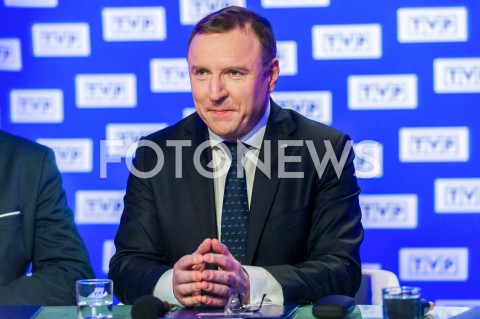  06.03.2019 WARSZAWA<br />
KONFERENCJA PREZESA TELEWIZJI POLSKIEJ DOTYCZACA ORGANIZACJI KONKURSU PIOSENKI EUROWIZJI DLA DZIECI<br />
N/Z JACEK KURSKI <br />
 