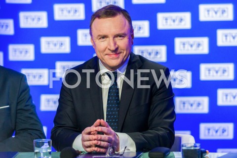  06.03.2019 WARSZAWA<br />
KONFERENCJA PREZESA TELEWIZJI POLSKIEJ DOTYCZACA ORGANIZACJI KONKURSU PIOSENKI EUROWIZJI DLA DZIECI<br />
N/Z JACEK KURSKI <br />
 