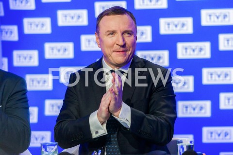  06.03.2019 WARSZAWA<br />
KONFERENCJA PREZESA TELEWIZJI POLSKIEJ DOTYCZACA ORGANIZACJI KONKURSU PIOSENKI EUROWIZJI DLA DZIECI<br />
N/Z JACEK KURSKI <br />
 