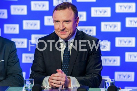  06.03.2019 WARSZAWA<br />
KONFERENCJA PREZESA TELEWIZJI POLSKIEJ DOTYCZACA ORGANIZACJI KONKURSU PIOSENKI EUROWIZJI DLA DZIECI<br />
N/Z JACEK KURSKI <br />
 