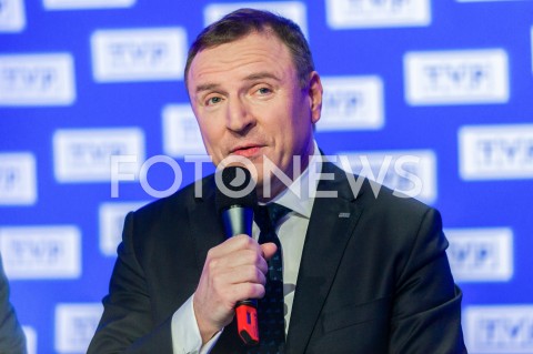  06.03.2019 WARSZAWA<br />
KONFERENCJA PREZESA TELEWIZJI POLSKIEJ DOTYCZACA ORGANIZACJI KONKURSU PIOSENKI EUROWIZJI DLA DZIECI<br />
N/Z JACEK KURSKI <br />
 
