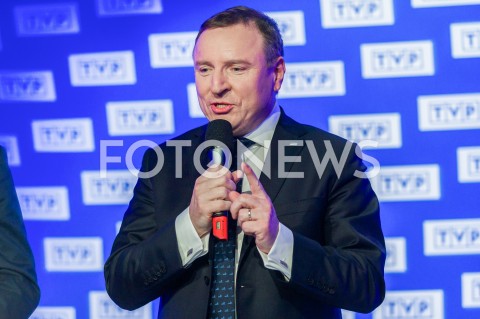  06.03.2019 WARSZAWA<br />
KONFERENCJA PREZESA TELEWIZJI POLSKIEJ DOTYCZACA ORGANIZACJI KONKURSU PIOSENKI EUROWIZJI DLA DZIECI<br />
N/Z JACEK KURSKI <br />
 