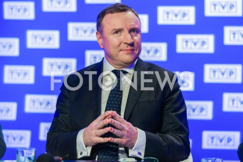  06.03.2019 WARSZAWA<br />
KONFERENCJA PREZESA TELEWIZJI POLSKIEJ DOTYCZACA ORGANIZACJI KONKURSU PIOSENKI EUROWIZJI DLA DZIECI<br />
N/Z JACEK KURSKI <br />
 