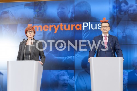  07.03.2019 WARSZAWA<br />
KONFERENCJA EMERYTURA PLUS<br />
N/Z PREMIER MATEUSZ MORAWIECKI ELZBIETA RAFALSKA<br />
 