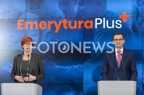  07.03.2019 WARSZAWA<br />
KONFERENCJA EMERYTURA PLUS<br />
N/Z PREMIER MATEUSZ MORAWIECKI ELZBIETA RAFALSKA<br />
 