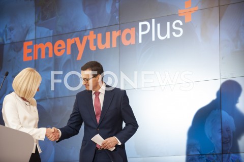  07.03.2019 WARSZAWA<br />
KONFERENCJA EMERYTURA PLUS<br />
N/Z PREMIER MATEUSZ MORAWIECKI JOANNA KOPCINSKA<br />
 