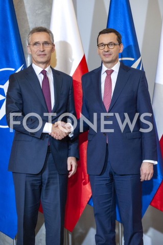  07.03.2019 WARSZAWA<br />
SPOTKANIE PREMIERA Z SEKRETARZEM GENERALNYM NATO<br />
N/Z PREMIER MATEUSZ MORAWIECKI JENS STOLTENBERG<br />
 
