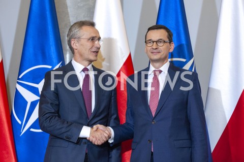  07.03.2019 WARSZAWA<br />
SPOTKANIE PREMIERA Z SEKRETARZEM GENERALNYM NATO<br />
N/Z PREMIER MATEUSZ MORAWIECKI JENS STOLTENBERG<br />
 