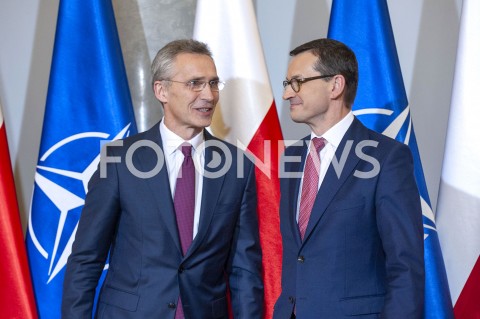 07.03.2019 WARSZAWA<br />
SPOTKANIE PREMIERA Z SEKRETARZEM GENERALNYM NATO<br />
N/Z PREMIER MATEUSZ MORAWIECKI JENS STOLTENBERG<br />
 