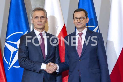  07.03.2019 WARSZAWA<br />
SPOTKANIE PREMIERA Z SEKRETARZEM GENERALNYM NATO<br />
N/Z PREMIER MATEUSZ MORAWIECKI JENS STOLTENBERG<br />
 