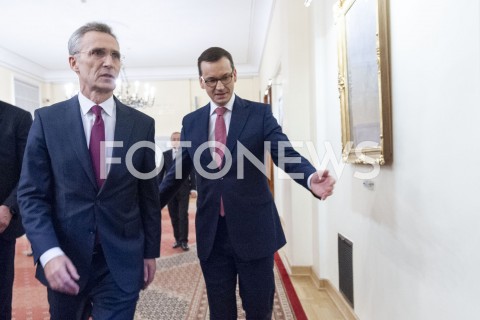  07.03.2019 WARSZAWA<br />
SPOTKANIE PREMIERA Z SEKRETARZEM GENERALNYM NATO<br />
N/Z PREMIER MATEUSZ MORAWIECKI JENS STOLTENBERG<br />
 