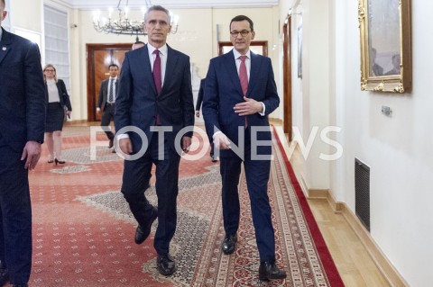  07.03.2019 WARSZAWA<br />
SPOTKANIE PREMIERA Z SEKRETARZEM GENERALNYM NATO<br />
N/Z PREMIER MATEUSZ MORAWIECKI JENS STOLTENBERG<br />
 