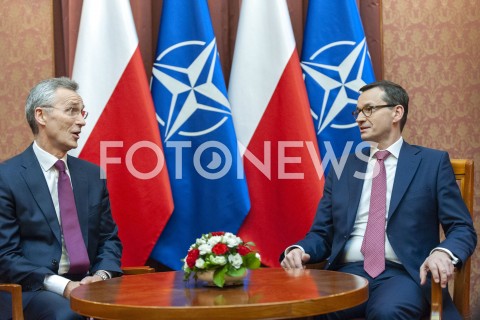  07.03.2019 WARSZAWA<br />
SPOTKANIE PREMIERA Z SEKRETARZEM GENERALNYM NATO<br />
N/Z PREMIER MATEUSZ MORAWIECKI JENS STOLTENBERG<br />
 