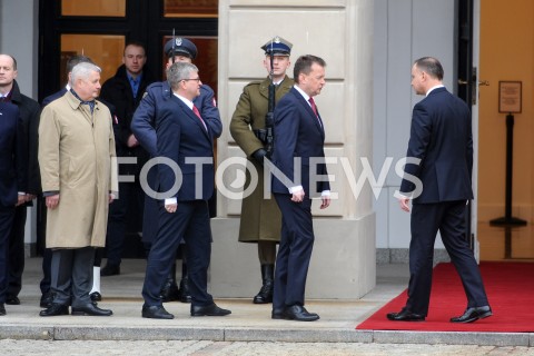  07.03.2019 WARSZAWA <br />
ODPRAWA KADRY KIEROWNICZEJ MON I SIL ZBROJNYCH RP<br />
N/Z PREZYDENT ANDRZEJ DUDA MARIUSZ BLASZCZAK MAREK LAPINSKI<br />
 