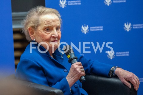  08.03.2019 WARSZAWA<br />
SPOTKANIE Z BYLA SEKRETARZ STANU USA MADELEINE ALBRIGHT <br />
N/Z MADELEINE ALBRIGHT<br />
 
