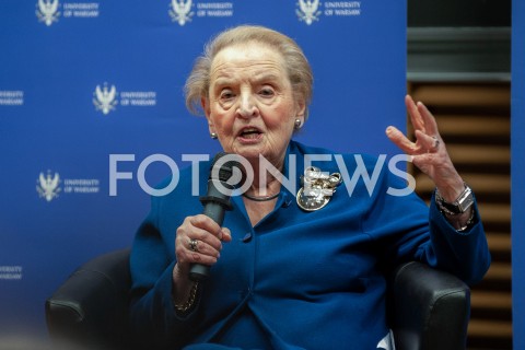  08.03.2019 WARSZAWA<br />
SPOTKANIE Z BYLA SEKRETARZ STANU USA MADELEINE ALBRIGHT <br />
N/Z MADELEINE ALBRIGHT<br />
 