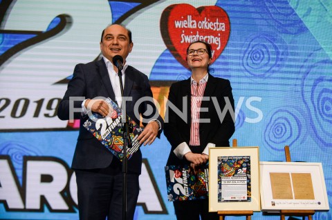  08.03.2019 GDANSK<br />
KONFERENCJA WIELKIEJ ORKIESTRY SWIATECZNEJ POMOCY W GDANSKU<br />
N/Z BASIL KERSKI ALEKSANDRA DULKIEWICZ<br />
 