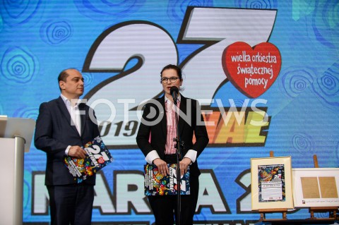  08.03.2019 GDANSK<br />
KONFERENCJA WIELKIEJ ORKIESTRY SWIATECZNEJ POMOCY W GDANSKU<br />
N/Z BASIL KERSKI ALEKSANDRA DULKIEWICZ<br />
 