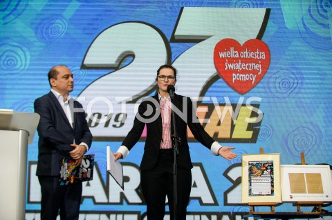  08.03.2019 GDANSK<br />
KONFERENCJA WIELKIEJ ORKIESTRY SWIATECZNEJ POMOCY W GDANSKU<br />
N/Z BASIL KERSKI ALEKSANDRA DULKIEWICZ<br />
 