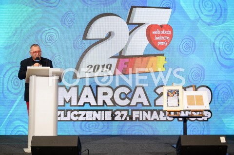  08.03.2019 GDANSK<br />
KONFERENCJA WIELKIEJ ORKIESTRY SWIATECZNEJ POMOCY W GDANSKU<br />
N/Z JERZY OWSIAK<br />
 