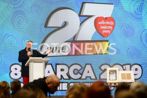  08.03.2019 GDANSK<br />
KONFERENCJA WIELKIEJ ORKIESTRY SWIATECZNEJ POMOCY W GDANSKU<br />
N/Z JERZY OWSIAK<br />
 