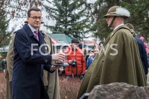  09.03.2019 RZESZOW<br />
ZAPALENIE PRZEZ PREMIERA MATEUSZA MORAWIECKIEGO ZNICZA POD OBELISKIEM ZOLNIERZA POLEGLEGO W AFGANISTANIE<br />
N/Z PREMIER MATEUSZ MORAWIECKI <br />
 